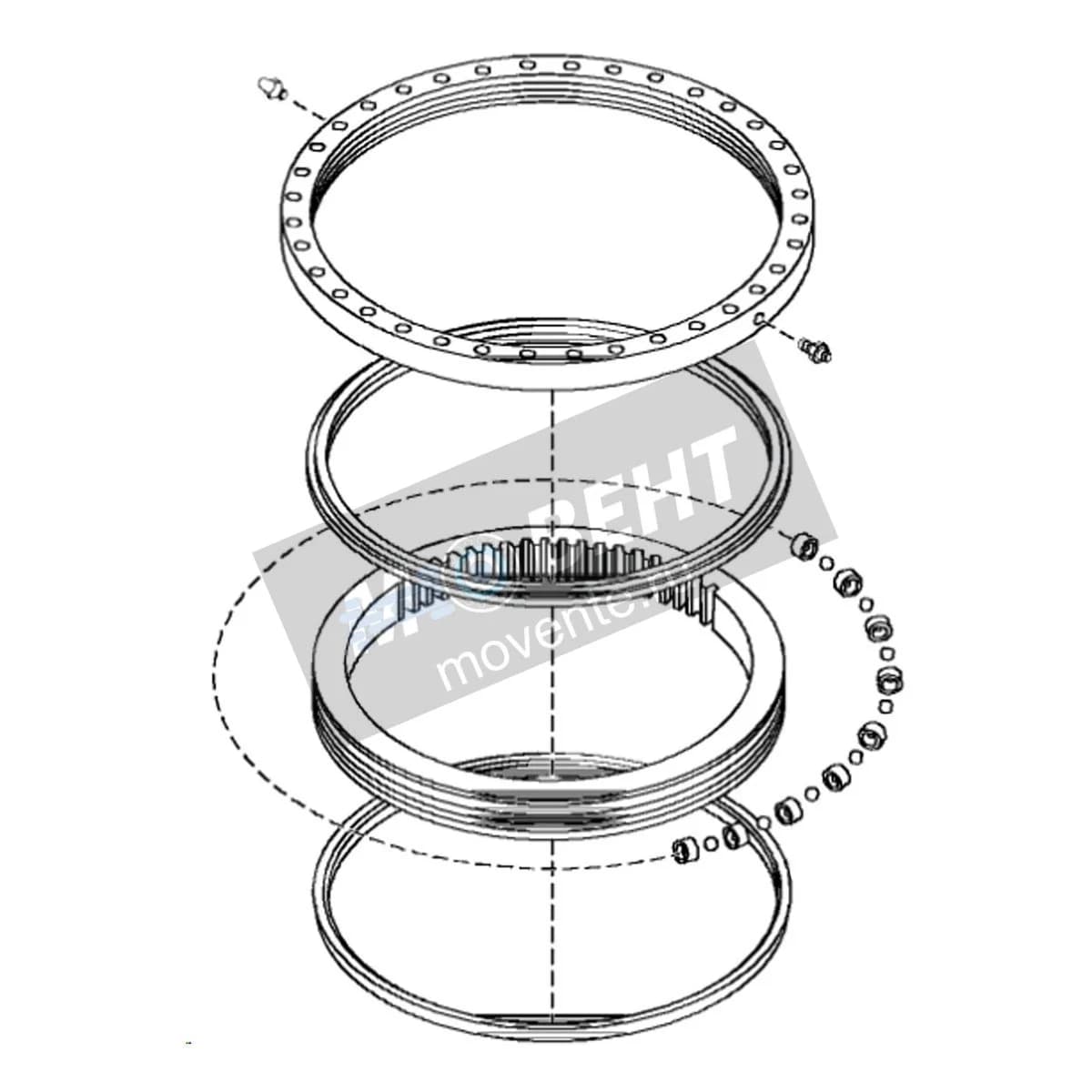 PG200014: ВОССТАНОВЛЕННЫЙ Поворотный подшипник