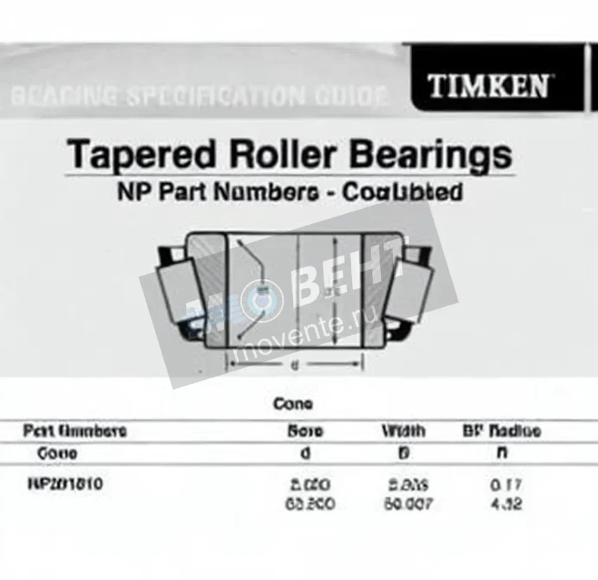 TIMKEN NP201810-TIMKEN - Image 1
