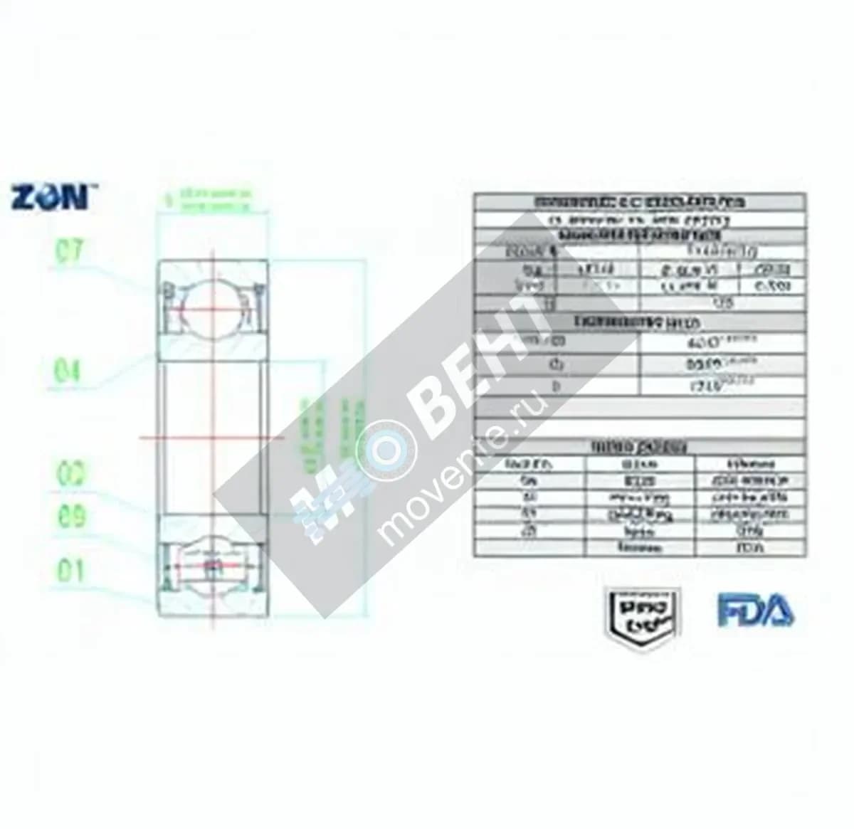 ZEN S6209-2RS-FDA-AISI420-ZEN - Image 1