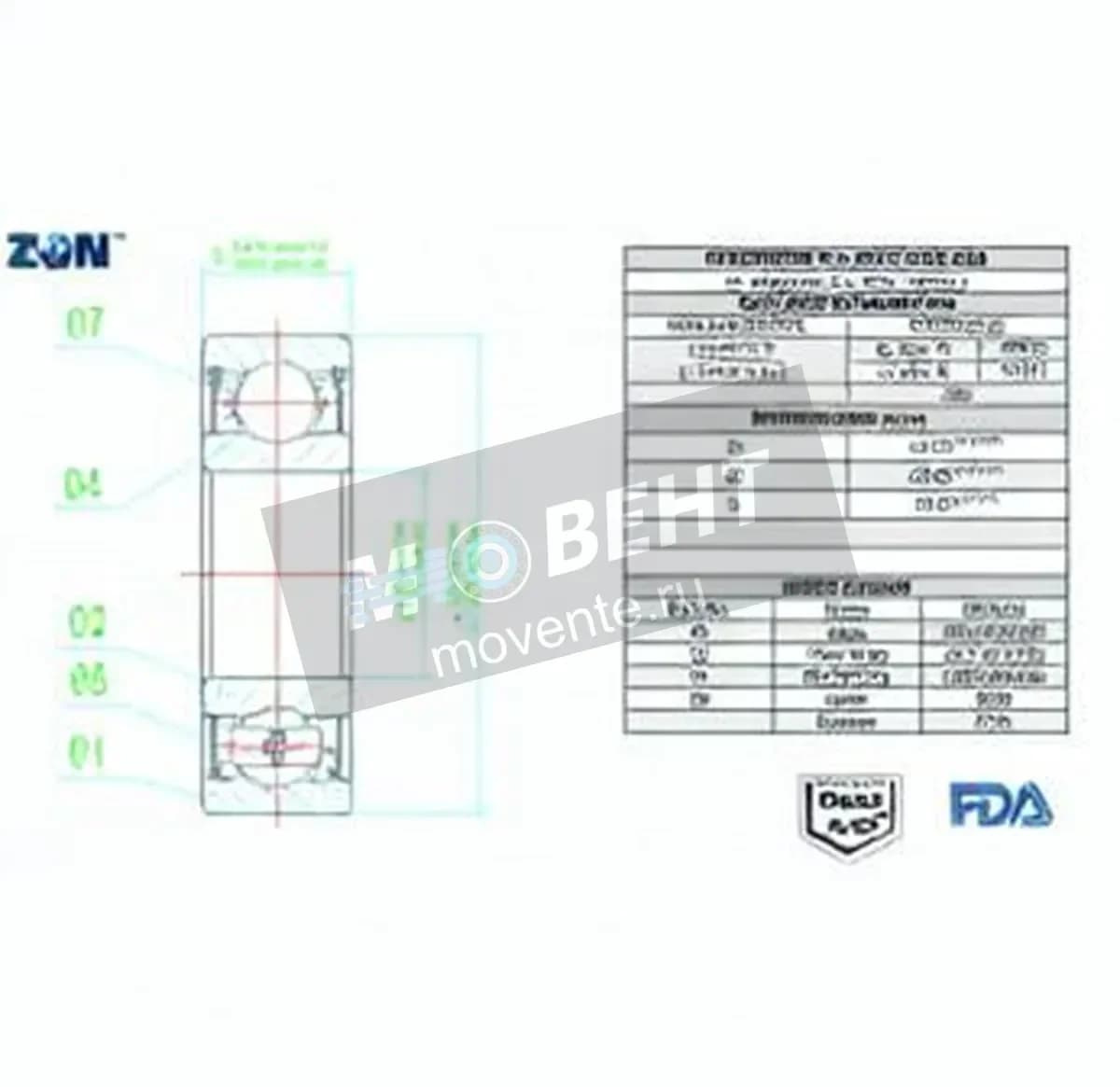 ZEN S6011-2RS-FDA-AISI420-ZEN - Image 1