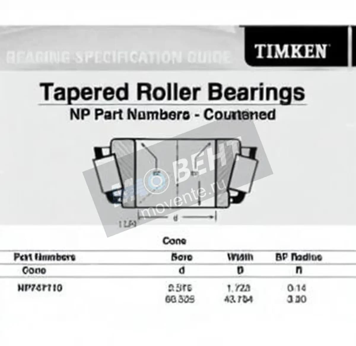 TIMKEN NP747110-TIMKEN - Image 1