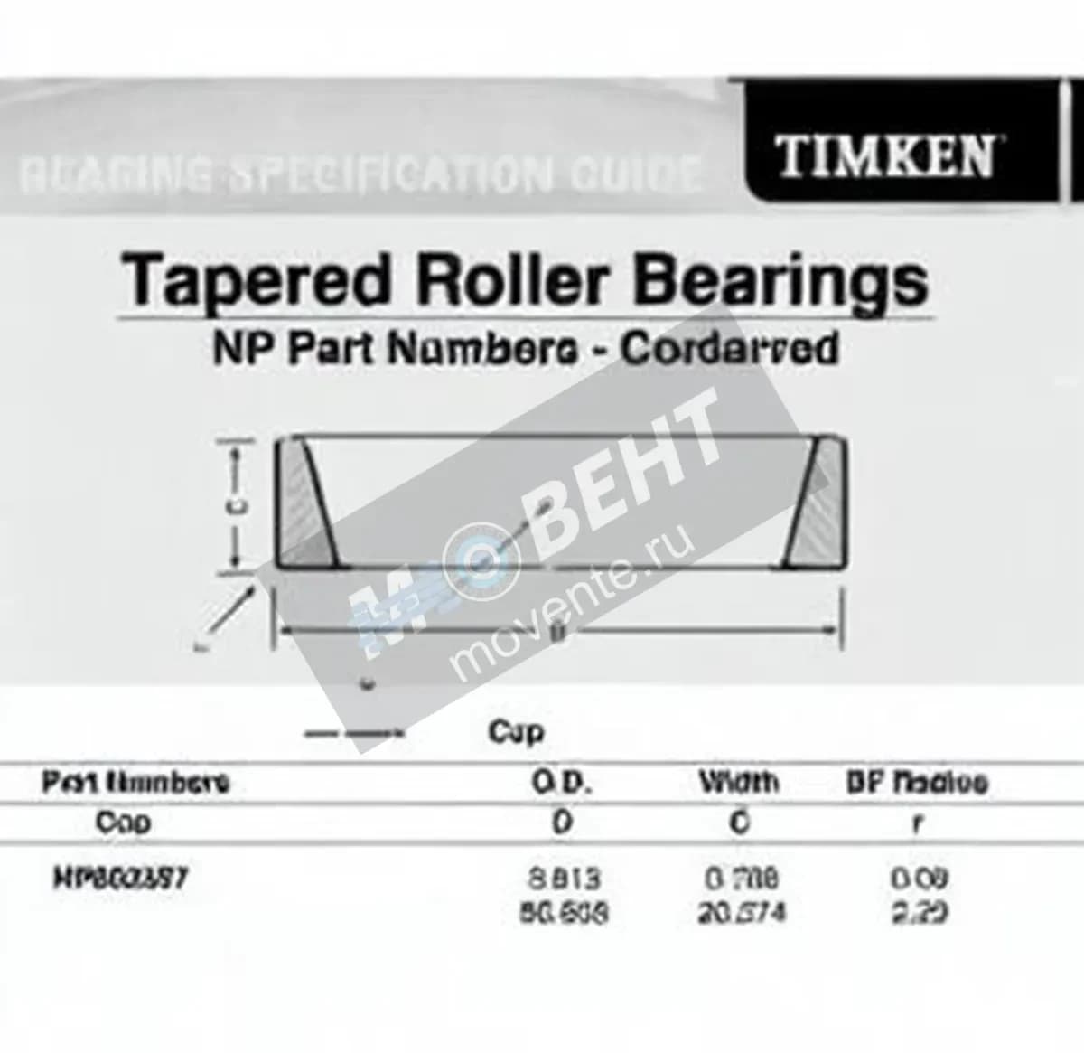 TIMKEN NP802507-TIMKEN - Image 1